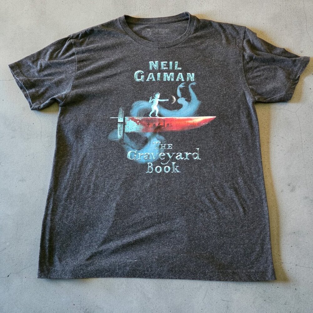 Neil Gaiman The Graveyard Book Graphic T-Shirt Mens Large Gray Out of Print Tee - Picture 5 of 10